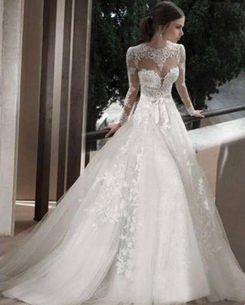 Stunning Lace Long Sleeve Wedding Dress